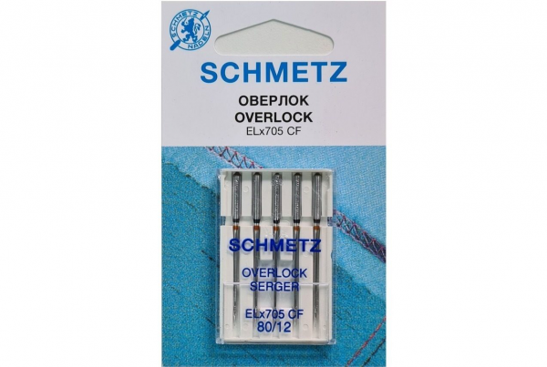 Иглы Schmetz для оверлока ELx705 CF №80, 5 шт в Альметьевске